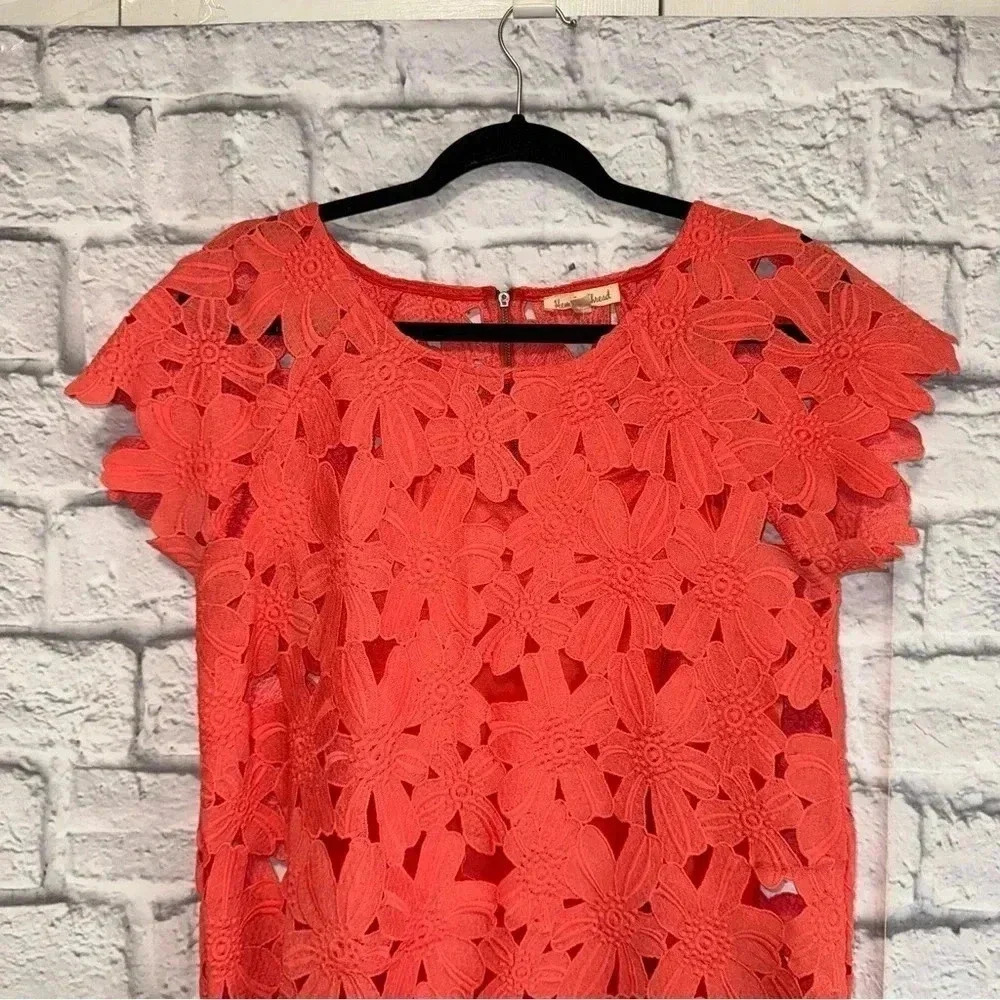 Mystree Women's Coral Lace Dress Floral Pink Size Medium - Picture 4 of 8